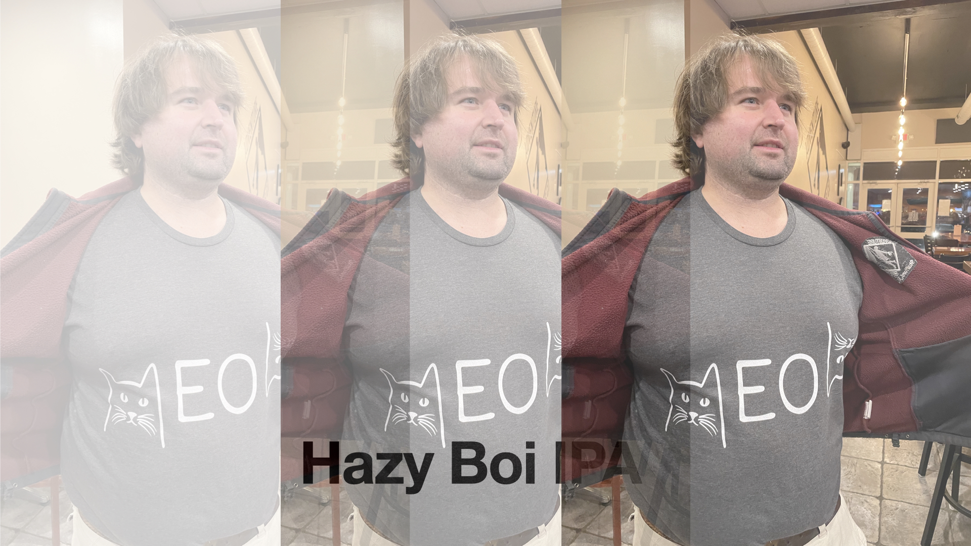 Justin pictured for Hazy BOI IPA